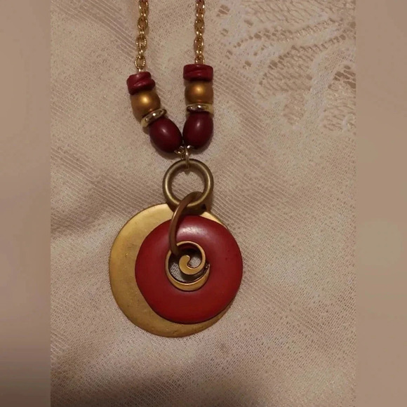 Fashion Jewelry Jewelry - Gold and Deep Red Gold Chain Fashion Jewelry